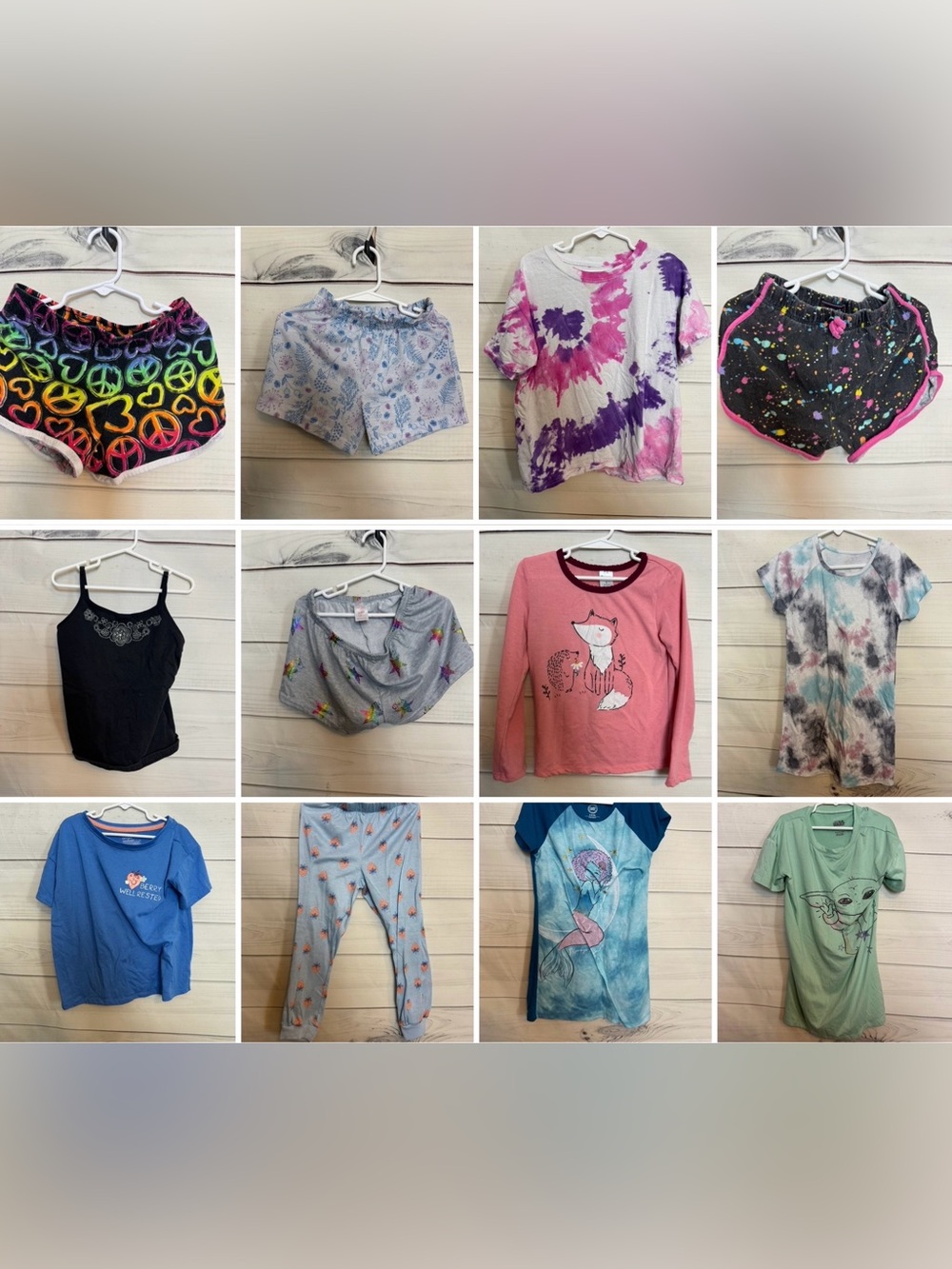 12 PC Girls Summer PJ Sets size 5/6
